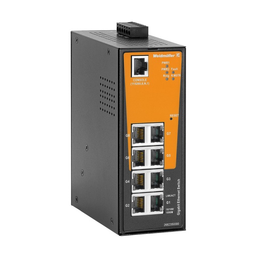 Network switch, managed, Gigabit Ethernet, 8x RJ45, -40 C...75 C, IP30
