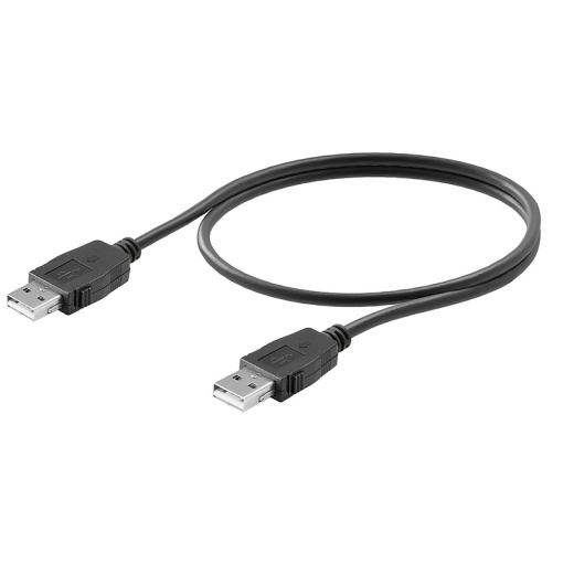 USB cable, USB A, with mechanical locking, PVC, black, Length 1 m
