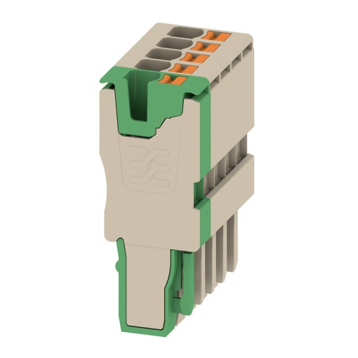Plug terminal, PUSH IN, 2.5 mm², 24 A, 800 V, Number of connections 5, Number of poles 5, Width 25.5 mm