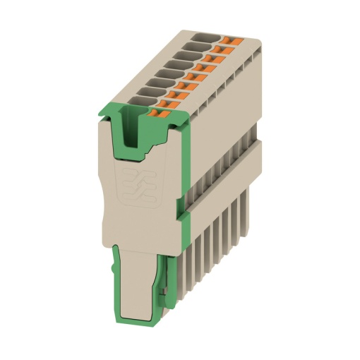 Plug terminal, PUSH IN, 2.5 mm², 24 A, 800 V, Number of connections 9, Number of poles 9, Width 45.9 mm