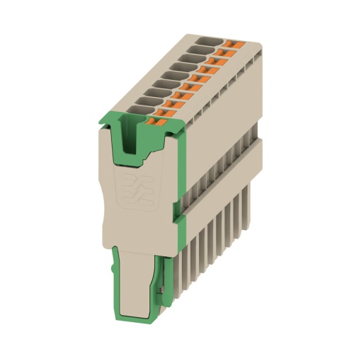 Plug terminal, PUSH IN, 2.5 mm², 24 A, 800 V, Number of connections 10, Number of poles 10, Width 51 mm