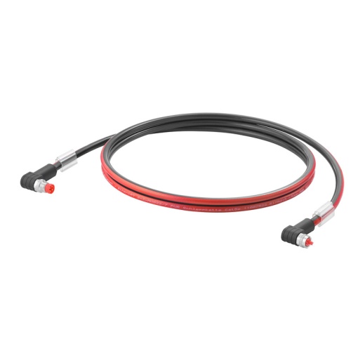 EtherCat Cable assembled, M8 P-code - IP67 angeled pin, M8 P-code - IP67 angeled socket, Number of poles 4, Length 3 m