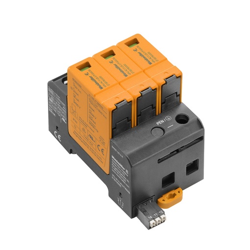 Surge voltage arrester  power supply systems, Surge protection, with remote contact, Type II, Low voltage network TN-C, II, AC, 690 V