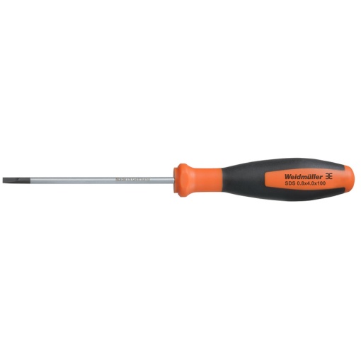 Slotted screwdriver, Blade thickness A 0.8 mm, Blade width B 4 mm, Blade length 100 mm, Form Slotted