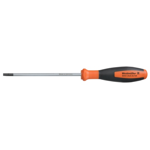 Slotted screwdriver, Blade thickness A 0.8 mm, Blade width B 4.5 mm, Blade length 125 mm, Form Slotted