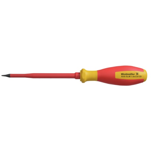 Slotted screwdriver, Blade thickness A 1 mm, Blade width B 5.5 mm, Blade length 125 mm, Form Slotted
