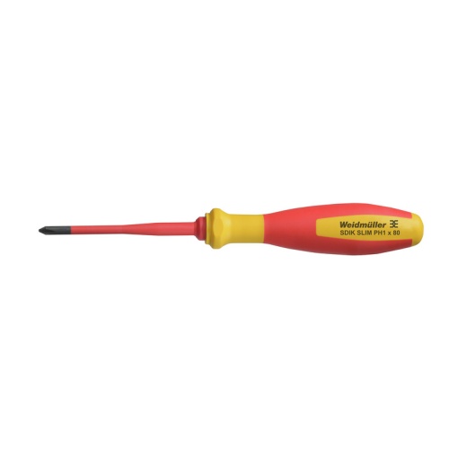 Crosshead screwdriver, Form Crosshead, round, Size 1, Blade length 80 mm