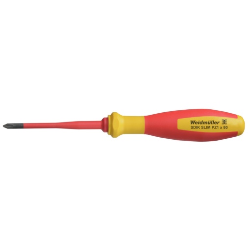 Crosshead screwdriver, Form Pozidrive, round, Size 1, Blade length 80 mm