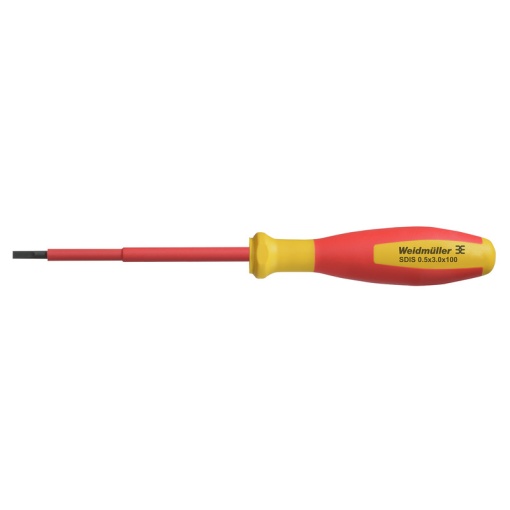 Slotted screwdriver, Blade thickness A 0.5 mm, Blade width B 3 mm, Blade length 100 mm, Form Slotted