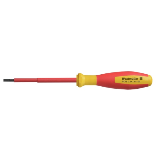 Slotted screwdriver, Blade thickness A 0.6 mm, Blade width B 3.5 mm, Blade length 100 mm, Form Slotted