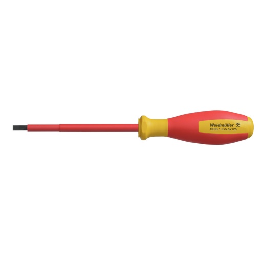 Slotted screwdriver, Blade thickness A 1 mm, Blade width B 5.5 mm, Blade length 125 mm, Form Slotted