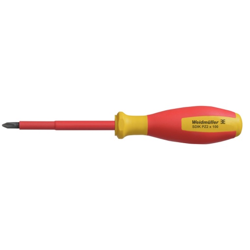 Crosshead screwdriver, Form Pozidrive, round, Size 2, Blade length 100 mm