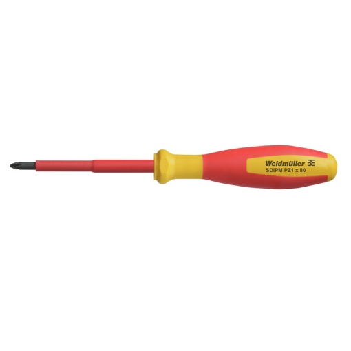 Crosshead screwdriver, Form Crosshead, round, Size 1, Blade length 80 mm