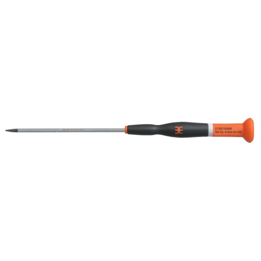 Slotted screwdriver, Blade thickness A 0.8 mm, Blade width B 4 mm, Blade length 100 mm, Form Slotted