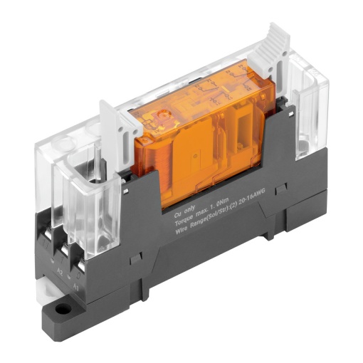 Relay module, 24 V DC 10 %, Green LED, 1 NC and 3 NO contacts forcibily guided EN 61810-3 type A AgSnO gold-plated , 250 V AC, 6 A, Screw connect