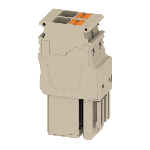 Plug terminal, PUSH IN, 6 mm², 30 A, 500 V, Number of connections 2, Number of poles 2, Width 16.2 mm