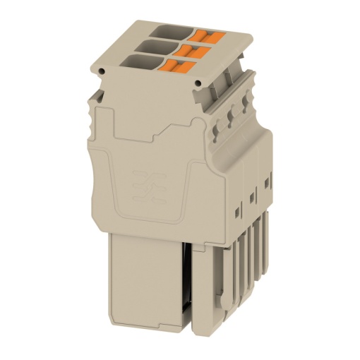Plug terminal, PUSH IN, 6 mm², 30 A, 500 V, Number of connections 3, Number of poles 3, Width 24.3 mm