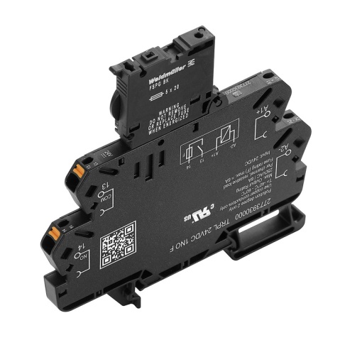 Relay module, 24 V DC 20 %, Green LED, 1 NO contact AgNi , 250 V AC, 6 A, PUSH IN