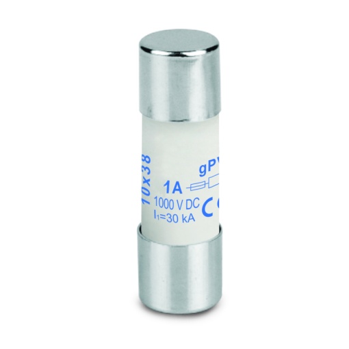 Cylindrical fuse cartridge, Photovoltaics, 1000 , 10 x 38 mm, gPV, 1 A