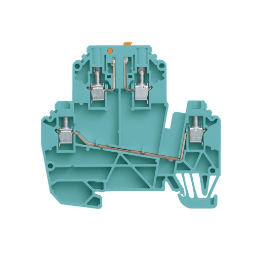 Test-disconnect terminal, Screw connection, blue, 2.5 mm², 24 A, 500 V, Number of connections 4, Number of levels 2