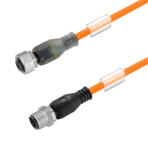 Sensor-actuator Cable, M12  M12, Number of poles 4, 0.6 m, pin, straight - socket, straight, LED Yes, Shielded No