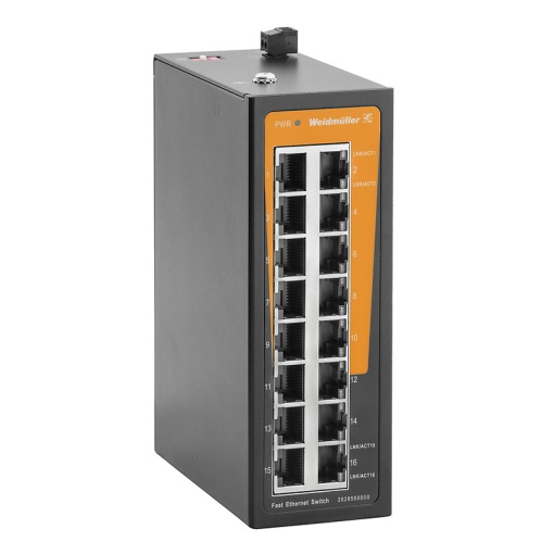 Network switch, unmanaged, Fast Ethernet, 16x RJ45, -40 C...75 C, IP40