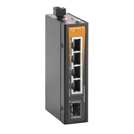 Network switch, unmanaged, Fast Ethernet, 4x RJ45, 1x 100BaseSFP slot, -10 C...60 C, IP40