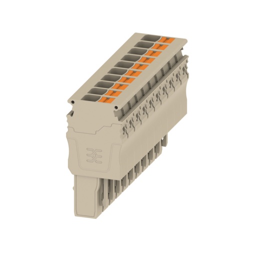 Plug terminal, PUSH IN, 6 mm², 30 A, 500 V, Number of connections 10, Number of poles 10, Width 81 mm