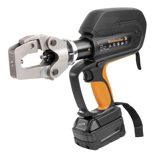 Hydraulic press cable lug, Battery-operated hydraulic sytem, Pressing force 80 kN, Crimping range, min. 6 mm², Crimping range, max. 400 mm²