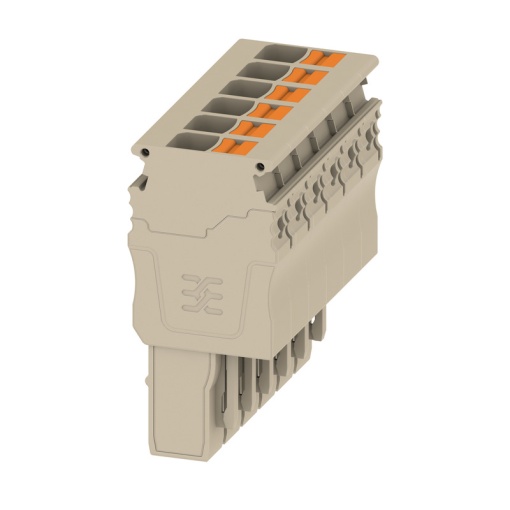 Plug terminal, PUSH IN, 6 mm², 30 A, 500 V, Number of connections 6, Number of poles 6, Width 48.6 mm