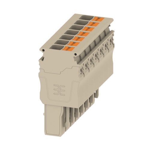 Plug terminal, PUSH IN, 6 mm², 30 A, 500 V, Number of connections 7, Number of poles 7, Width 56.7 mm