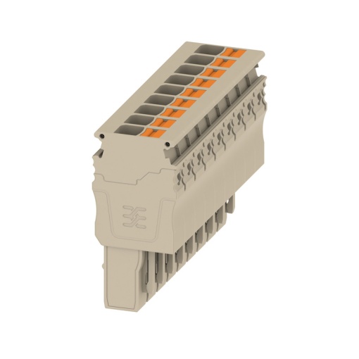 Plug terminal, PUSH IN, 6 mm², 30 A, 500 V, Number of connections 9, Number of poles 9, Width 72.9 mm