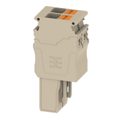 Plug terminal, PUSH IN, 6 mm², 30 A, 500 V, Number of connections 2, Number of poles 2, Width 16.2 mm