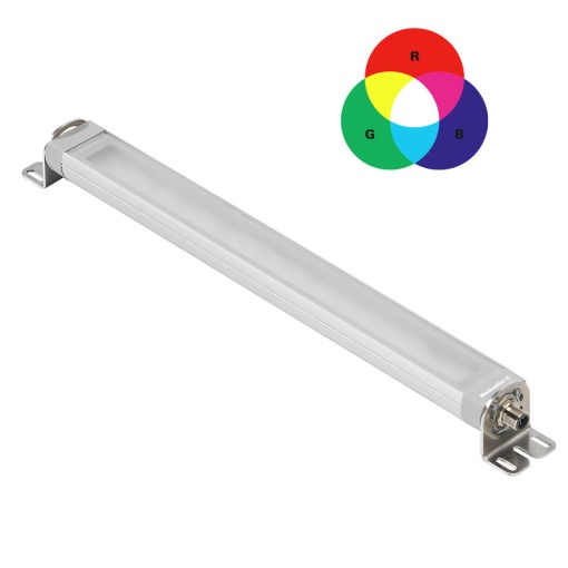 LED module, Red, Green, Blue, White, 20.5 W, IP67, Pin connector, Connection thread M12