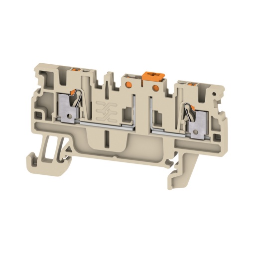 Test-disconnect terminal, PUSH IN, dark beige, 1.5 mm², 10 A, 400 V, Number of connections 2, Number of levels 1