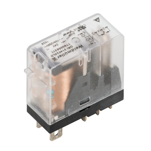 Miniature industrial relay, 24 V DC, No, 1 CO contact AgSnO , 250 V AC, 10 A, Test button available No