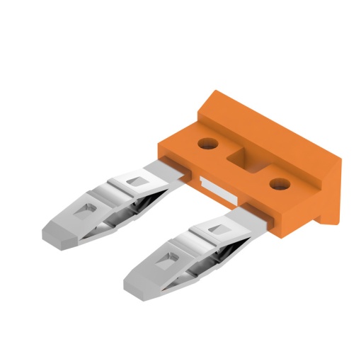 Cross-connector relay, orange, 2 A, for D-SERIES sockets with PUSH IN connection, Number of poles 2, Pitch in mm 8.00