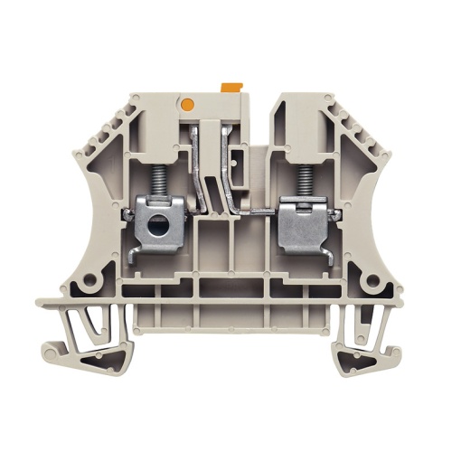Test-disconnect terminal, Screw connection, dark beige, 4 mm², 32 A, 500 V, Number of connections 2, Number of levels 1