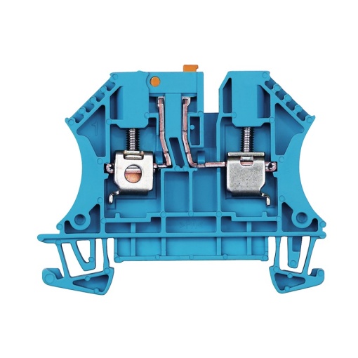 Test-disconnect terminal, Screw connection, blue, 4 mm², 32 A, 500 V, Number of connections 2, Number of levels 1