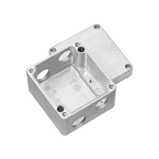 Metal housing, Width 75 mm, Height 80 mm, Depth 57 mm, untreated, Aluminium AlSi12