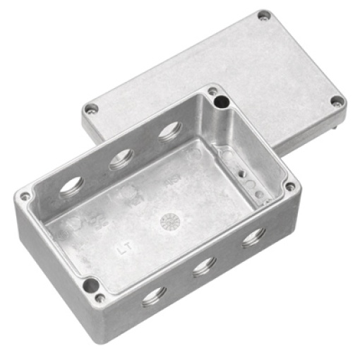 Metal housing, Width 125 mm, Height 80 mm, Depth 57 mm, untreated, Aluminium AlSi12