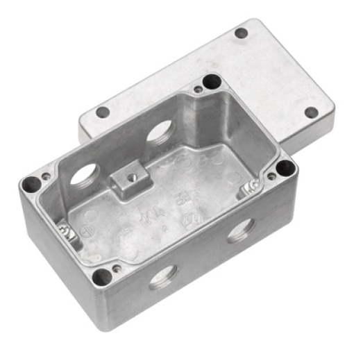 Metal housing, Width 130 mm, Height 82 mm, Depth 72 mm, untreated, Aluminium AlSi12