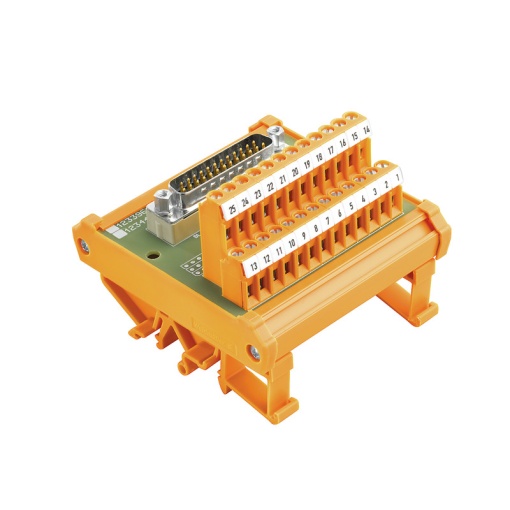 Interface module with terminal, connector, D-sub connectors, acc. to IEC 60807  DIN 41652, 25-pole female, LL2N 5.08 mm, Screw connection