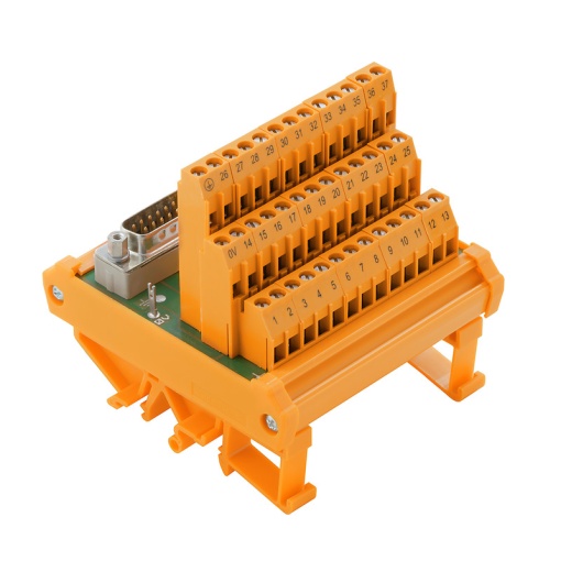Interface module with terminal, connector, D-sub connectors, acc. to IEC 60807  DIN 41652, 15-pole female, LL3R 5.08 mm, Screw connection