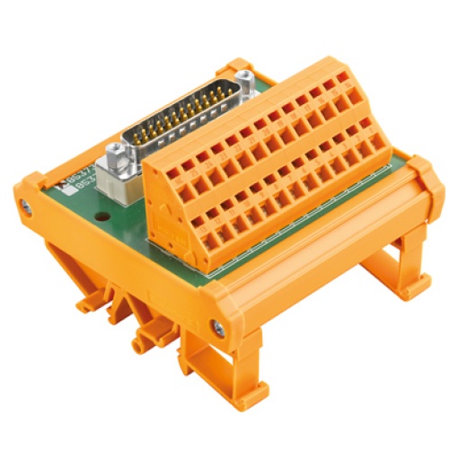 Interface module with terminal, connector, D-sub connectors, acc. to IEC 60807  DIN 41652, 25-pole female, LM2NZF 5.08mm, Tension-clamp connection