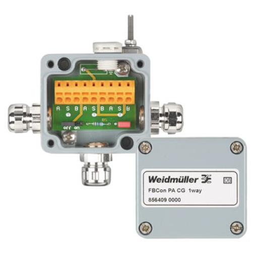Field bus distributor, 1-way distributor, Housing main material Aluminium, AISi12, Aluminum, Profibus-PA, Foundation Fieldbus