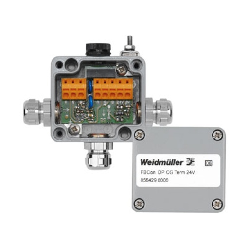 Field bus distributor, Terminator, Housing main material Aluminium, Profibus-DP, Modbus RS485