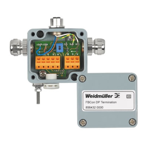 Field bus distributor, Terminator, Housing main material Aluminium, Profibus-DP, Modbus RS485
