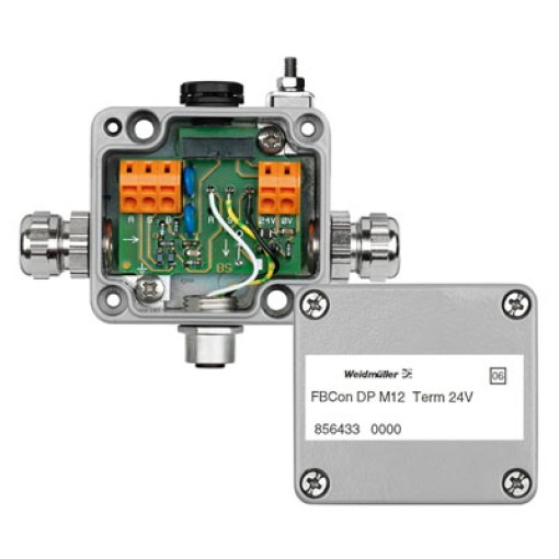 Field bus distributor, 1-way distributor, Housing main material Aluminium, Profibus-DP, Modbus RS485