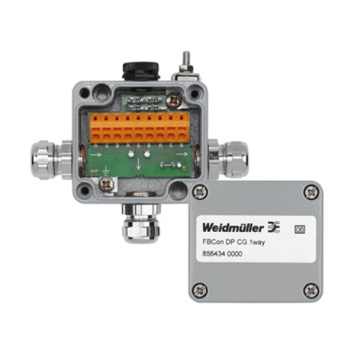 Field bus distributor, 1-way distributor, Housing main material Aluminium, Profibus-DP, Modbus RS485